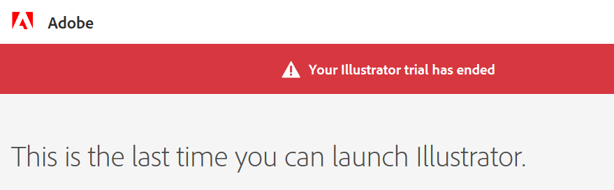 Illustrator free trial ended